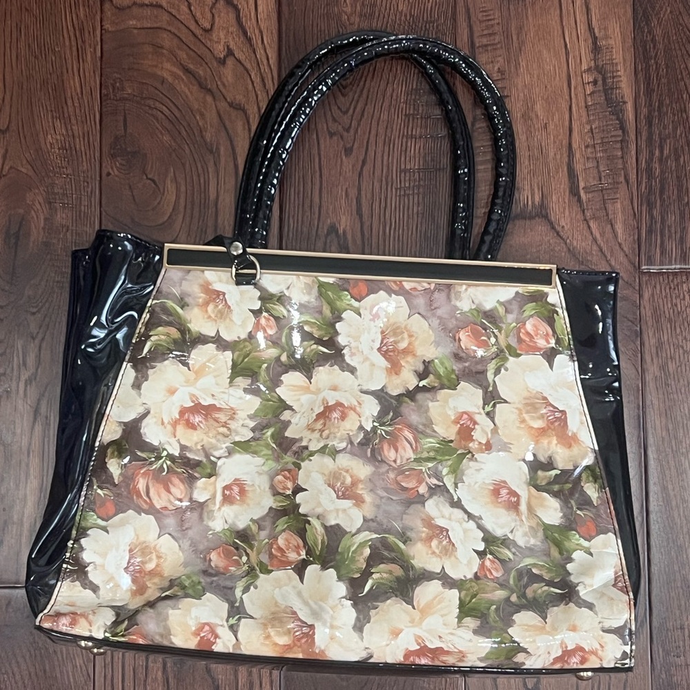 Floral Black Women's Handbag